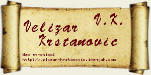 Velizar Krstanović vizit kartica
